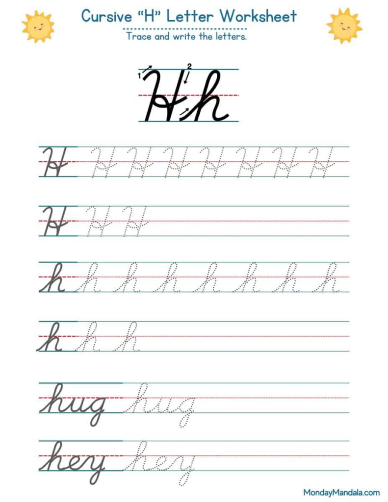 10 Cursive H Worksheets Free Letter Writing Printables  - Cursive H Worksheet