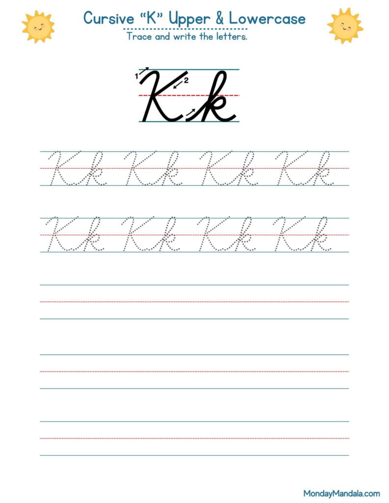 10 Cursive K Worksheets Free Letter Writing Printables  - Cursive K Worksheet