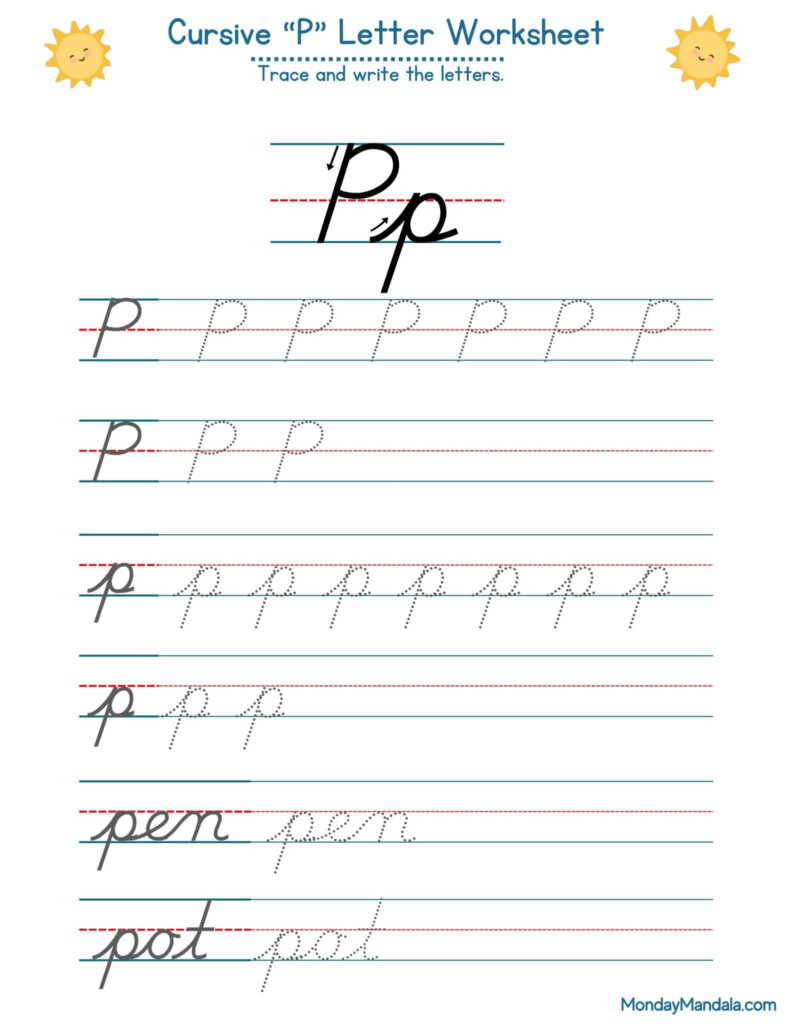 10 Cursive P Worksheets Free Letter Writing Printables  - Cursive P Worksheet