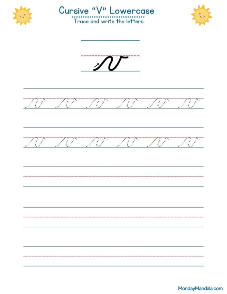 10 Cursive V Worksheets Free Letter Writing Printables  - Cursive V Worksheet