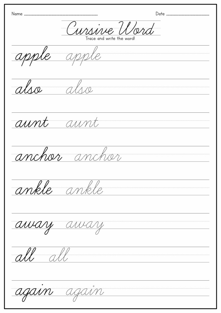 14 Cursive Tracing Words Worksheets Free PDF At Worksheeto - Cursive Writing Three Letter Words Worksheets