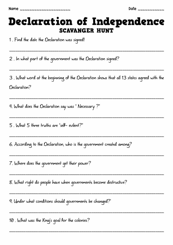 16 Declaration Of Independence Worksheets Elementary Free PDF At  - Cursive Worksheets Declaration Of Independence Printable