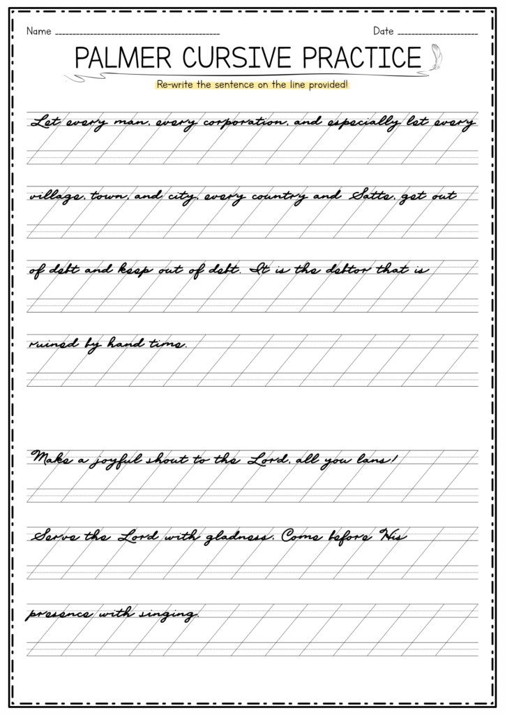 17 Palmer Cursive Worksheets Free PDF At Worksheeto - Palmer Method Cursive Worksheets