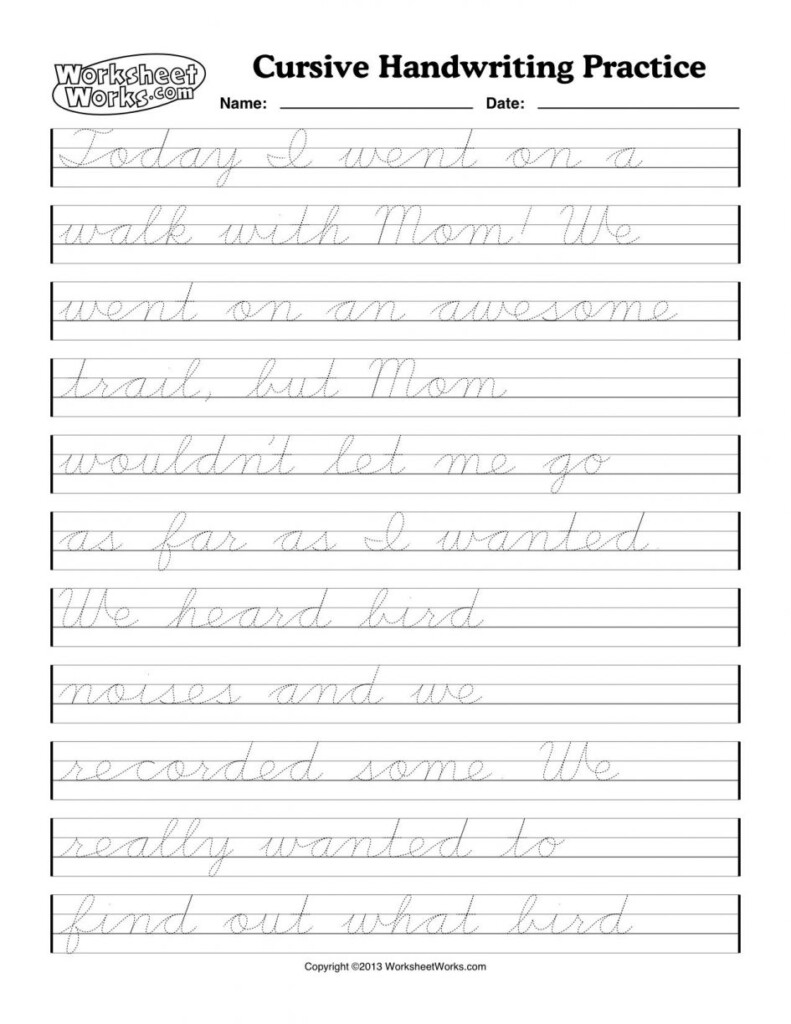 3rd Grade Cursive Handwriting Worksheet - Cursive Worksheets For Third Grade