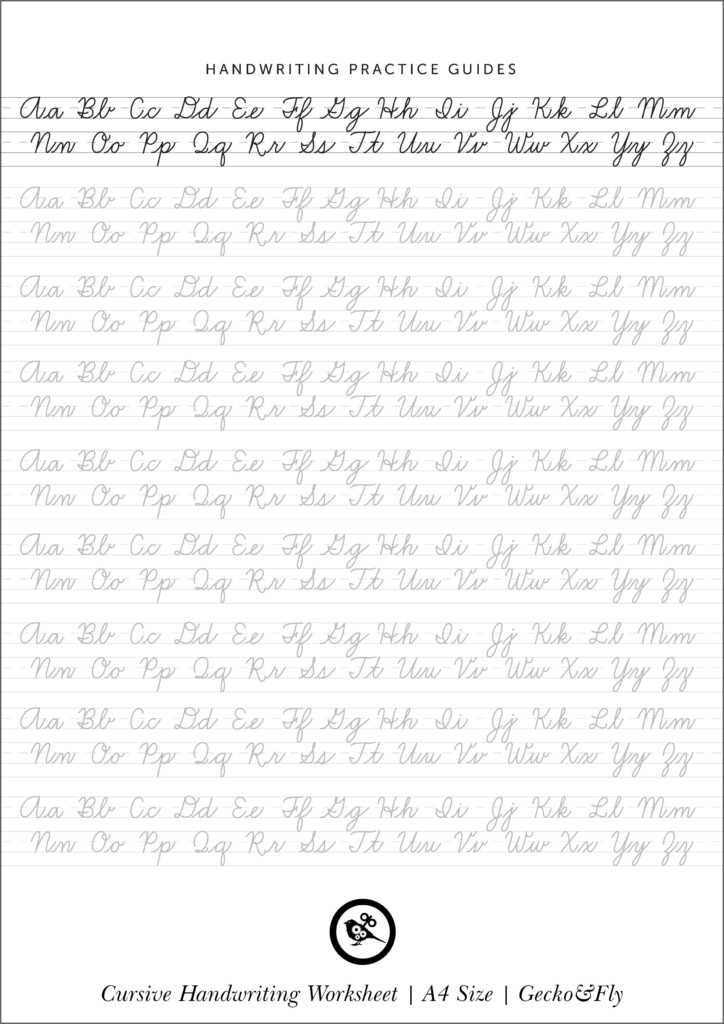 5 Printable Cursive Handwriting Worksheets For Beautiful Penmanship - Practice Cursive Writing Worksheets