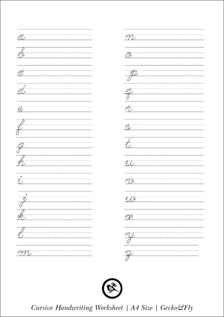 5 Printable Cursive Handwriting Worksheets For Beautiful Penmanship - Free Printable Cursive Handwriting Worksheets For Adults