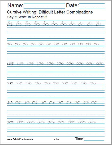 50 Cursive Writing Worksheets Alphabet Letters Sentences Advanced - Cursive Worksheets For Older Students