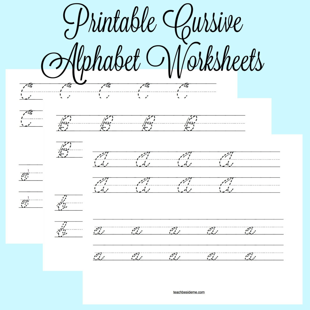 Alphabet Printable Cursive Writing Practice Sheets - Free Cursive Alphabet Handwriting Worksheets