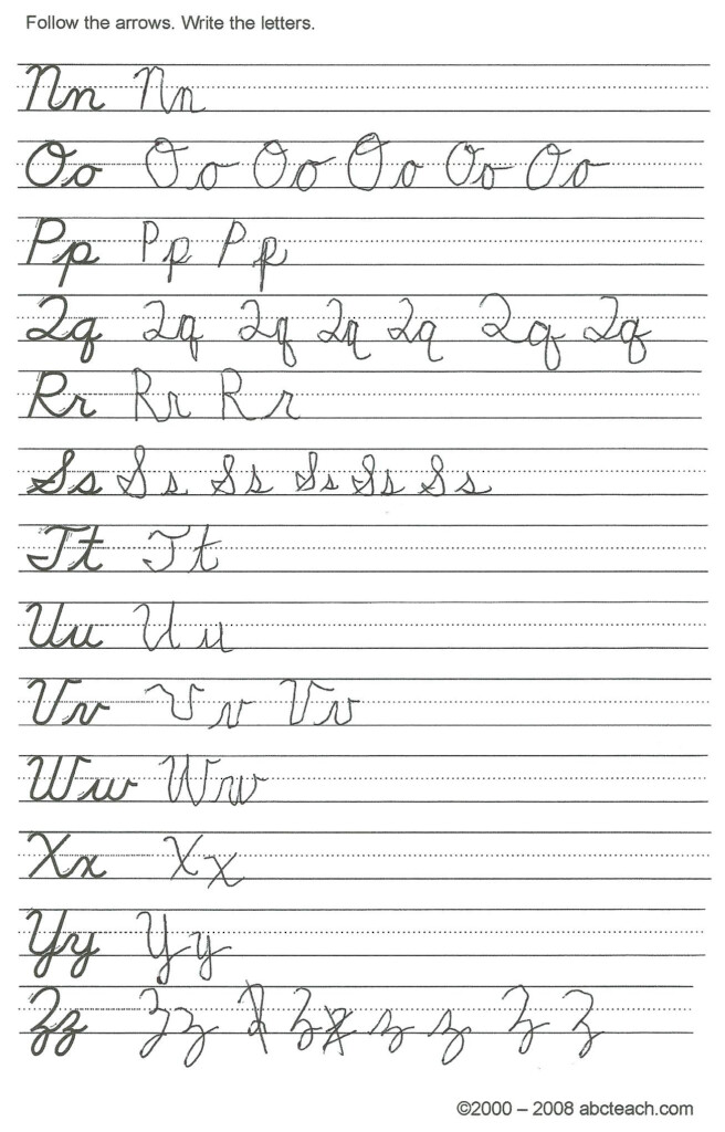 Alphabet Printable Cursive Writing Practice Sheets - Cursive Writing Worksheets Pdf Uk