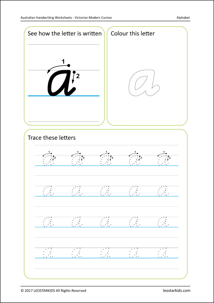 Australian Handwriting Worksheets Victorian Modern Cursive Free  - Victorian Modern Cursive Writing Worksheets