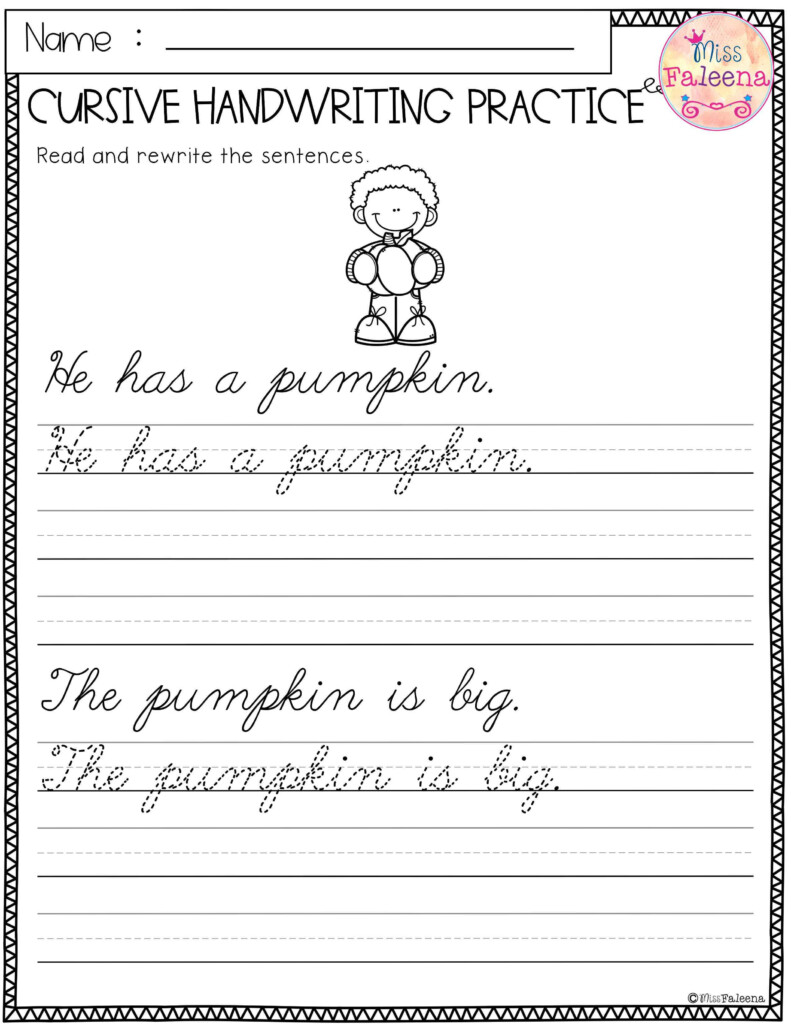 Beginner Cursive Handwriting Worksheet - Cursive Reading Practice Worksheets