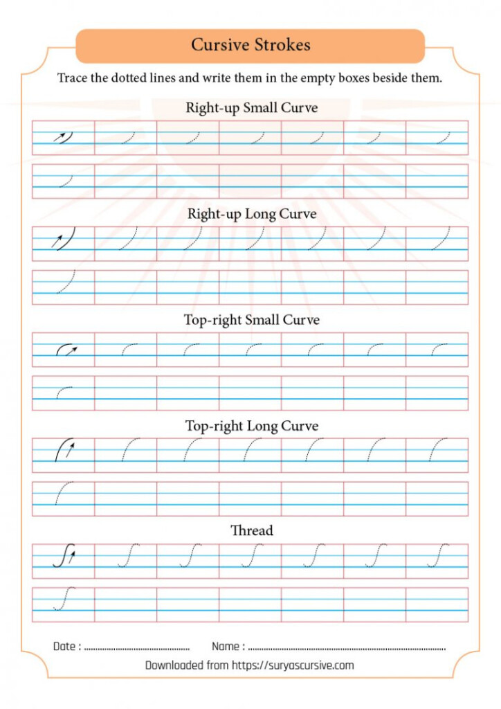 Beginner Cursive Strokes Worksheets - Cursive Stroke Worksheet