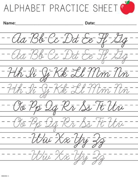 Beginner Printable Cursive Practice Sheets - Alphabet Worksheets Cursive