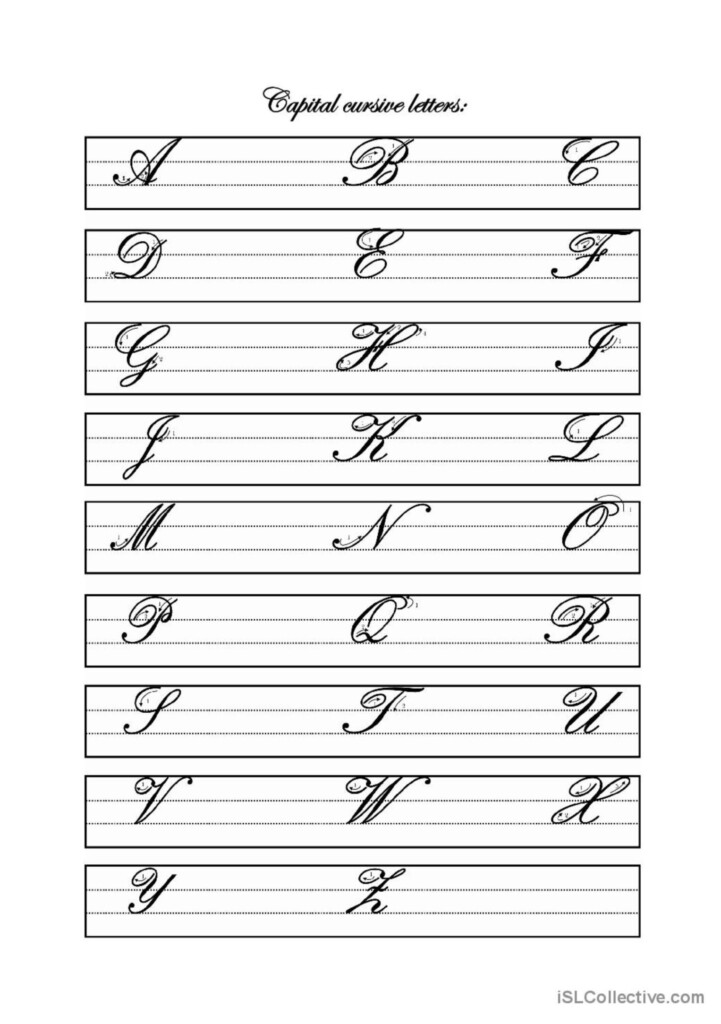 Capital Cursive Letters English ESL Worksheets Pdf Doc - Capital Alphabet Cursive Worksheet