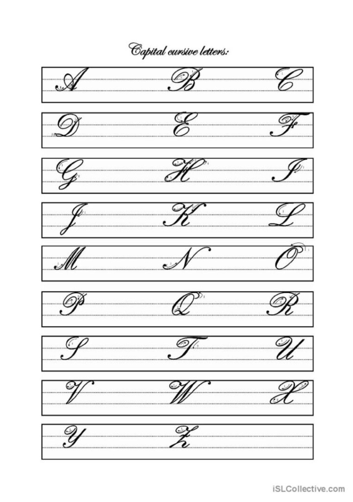 Capital Cursive Letters English ESL Worksheets Pdf Doc - Cursive Capital Letters Worksheet Pdf