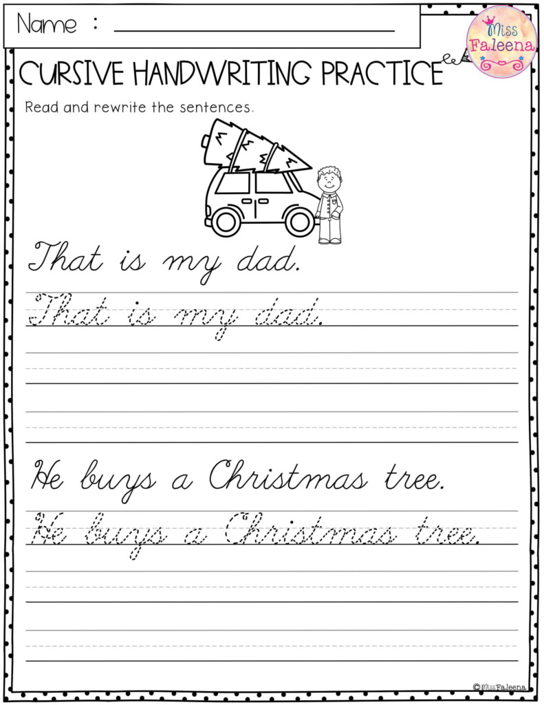 Christmas Cursive Handwriting Worksheets TracingLettersWorksheets - Christmas Cursive Worksheet