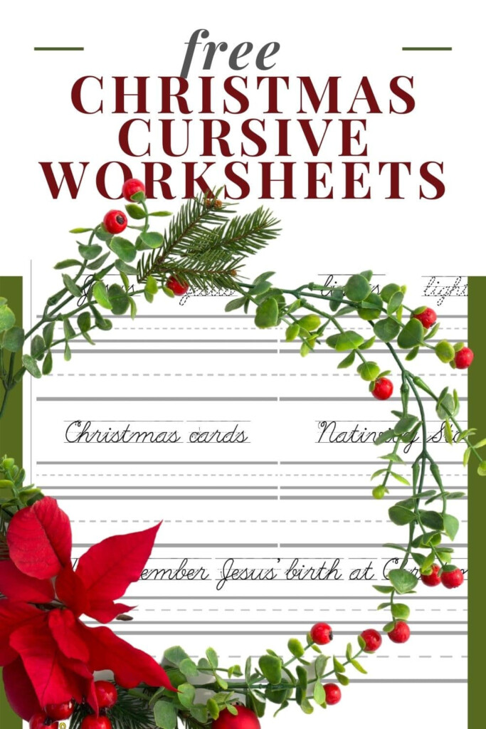 Christmas Free Printable Cursive Handwriting Worksheets - Free Christmas Cursive Worksheets