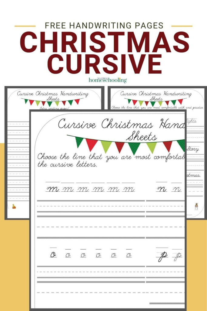 Christmas Free Printable Cursive Handwriting Worksheets - Christmas Cursive Worksheet