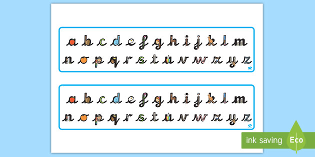 Continuous Cursive Alphabet Letter Shapes Strips - Continuous Cursive Handwriting Worksheets