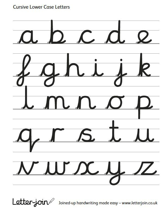 Continuous Cursive Handwriting Letters Of The Alphabet As Used In Many  - Continuous Cursive Handwriting Worksheets