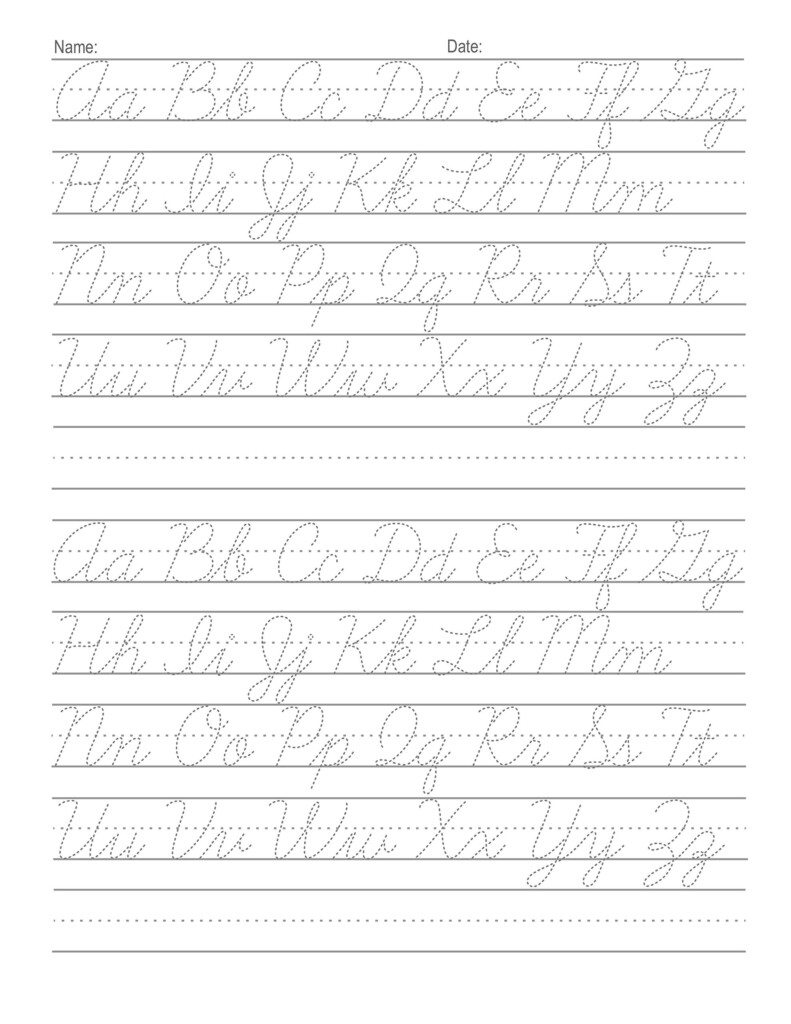 Cursive Alphabet Printable Worksheet - Printable Worksheets Cursive Abc