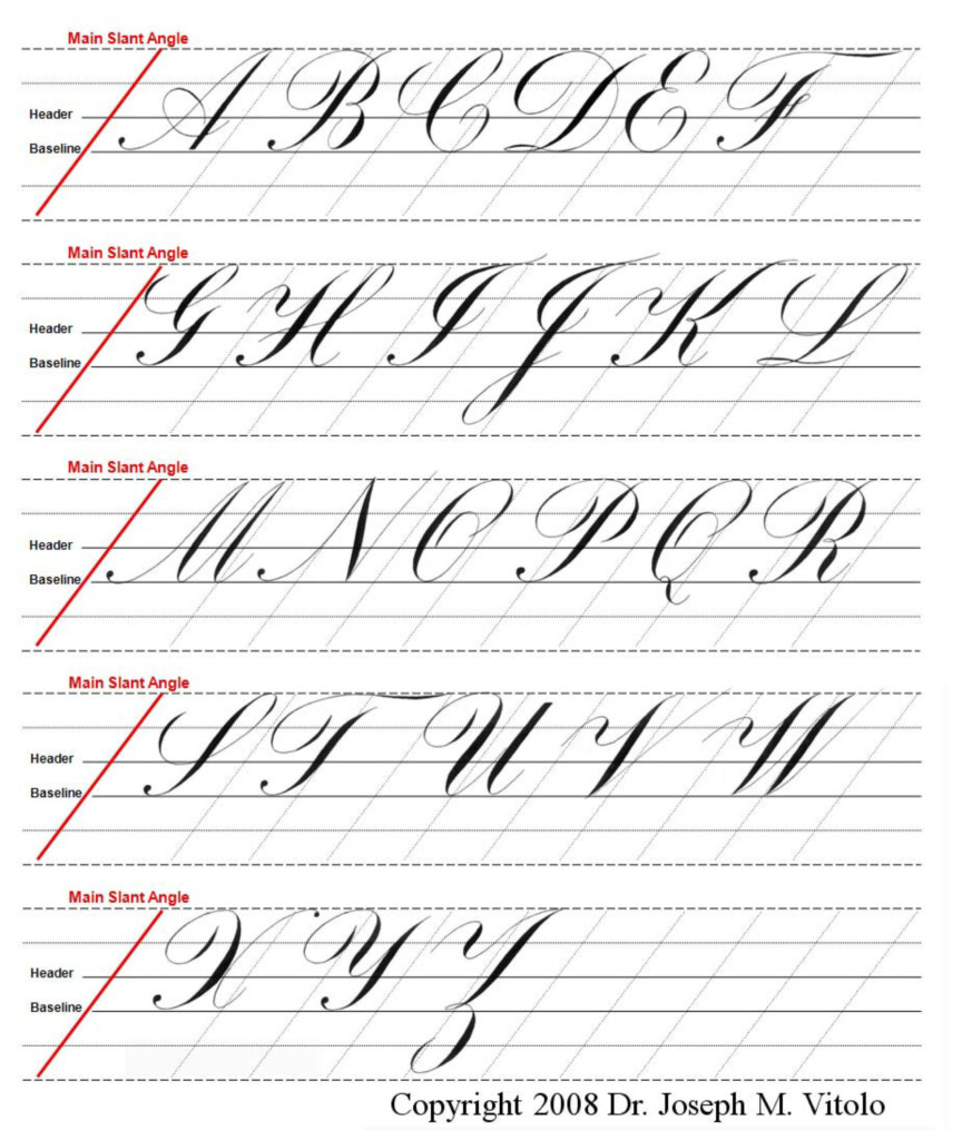 Cursive Alphabet Upper And Lowercase Letters - Cursive Calligraphy Worksheets Pdf