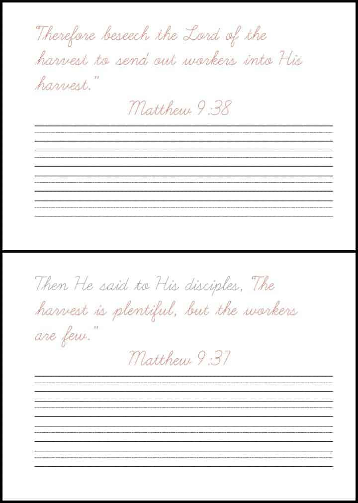 Cursive Bible Verses Practice Sheets - Free Cursive Handwriting Worksheets Bible