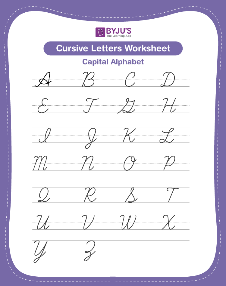 Cursive Capital Letters Pdf Free Printable Worksheet - Cursive Capital Letters Worksheets Free