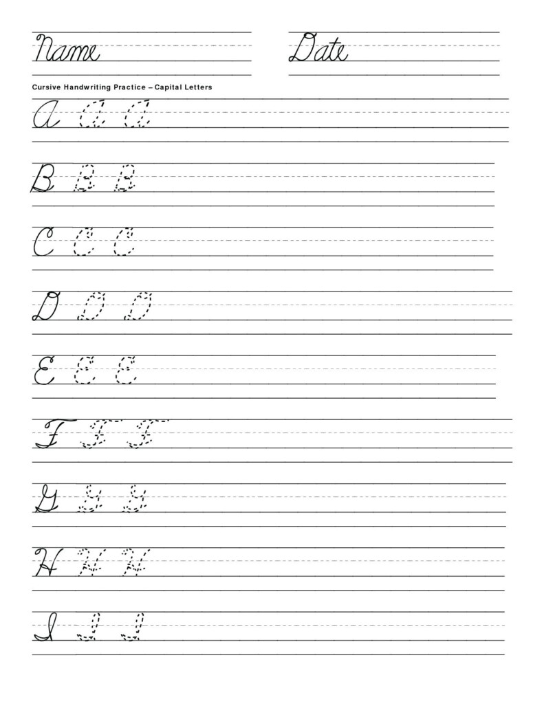 Cursive Capital Letters Worksheet - Cursive Writing Worksheets Printable Capital Letters