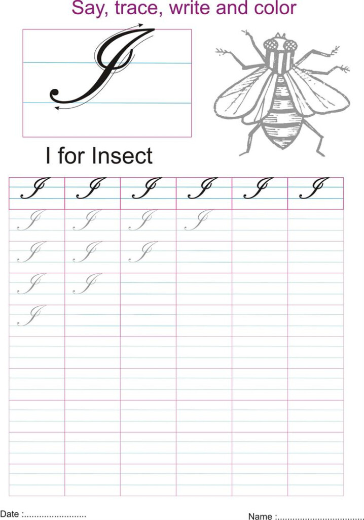 Cursive Captial Letter I Worksheet - Cursive Letter I Worksheets