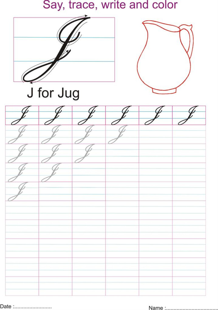 Cursive Captial Letter J Worksheet - Cursive Handwriting Capital J Worksheet