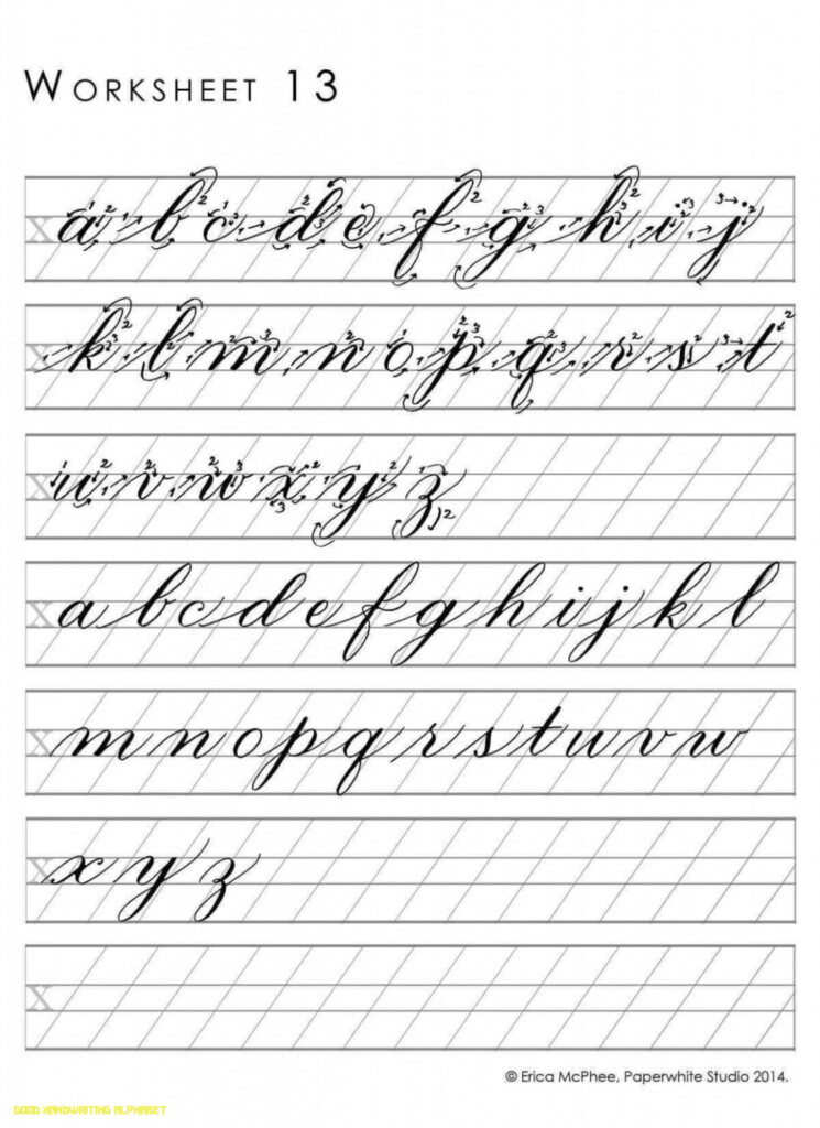 Cursive Handwriting Alphabet Printable AlphabetWorksheetsFree - Italic Cursive Writing Worksheets