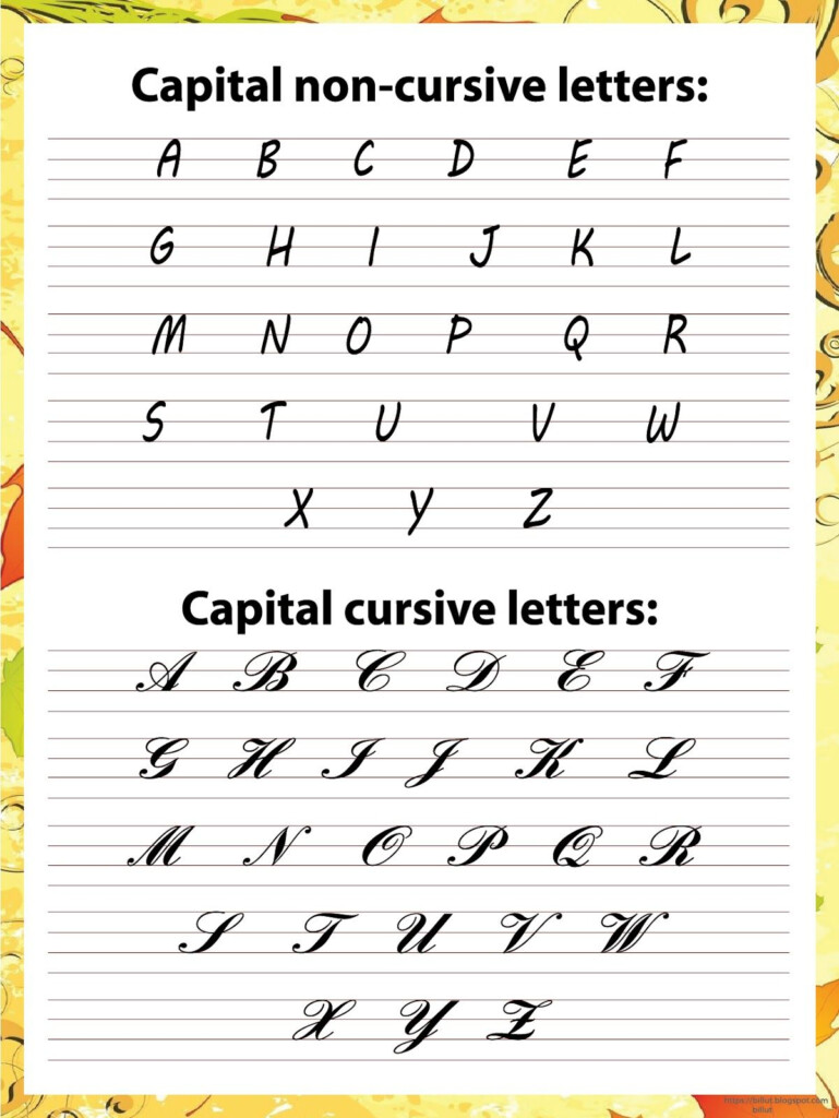 Cursive Handwriting Practice Letter A Through Z Uppercase Lowercase 358  - Cursive Writing Capital Letters Worksheets A To Z