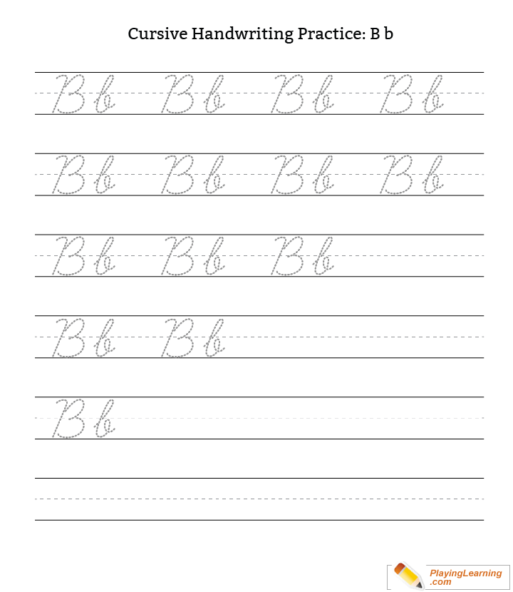 Cursive Handwriting Practice Letter B Free Cursive Handwriting  - Cursive Writing Letter B Worksheets