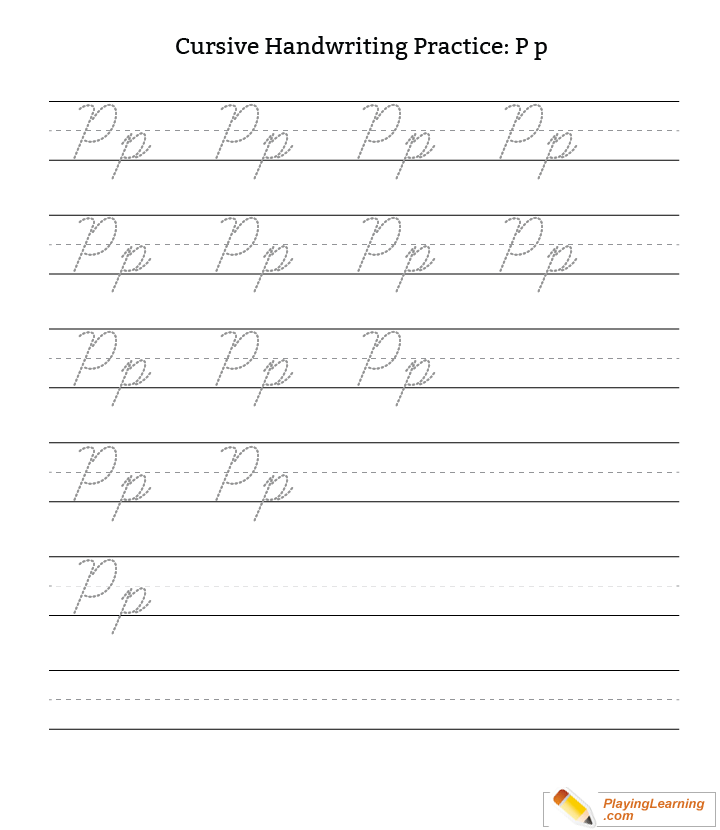 Cursive Handwriting Practice Letter P Free Cursive Handwriting  - Cursive Letter P Handwriting Worksheets