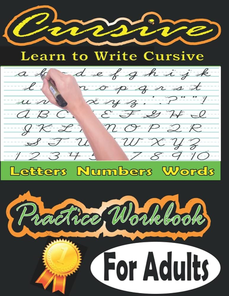 Cursive Handwriting Practice Work Book For Adults 170 Page  - Cursive Handwriting Worksheet Book