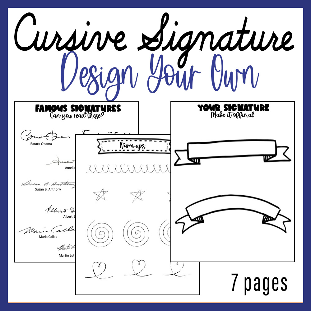 Cursive Handwriting Signature Practice Joy Of Montessori - Cursive Writing Signature Worksheets