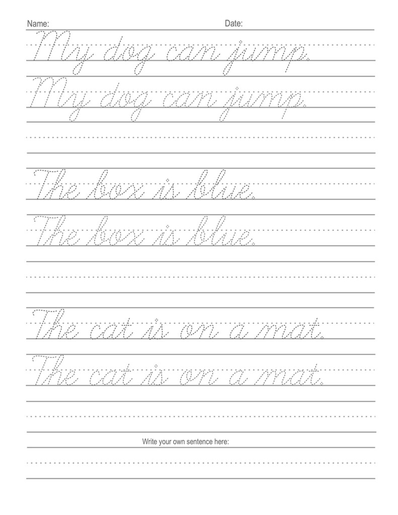 Cursive Handwriting Worksheets Free Printable - Dotted Cursive Writing Worksheets Pdf