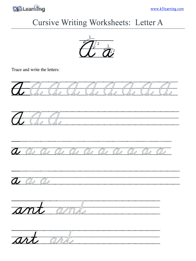 Cursive K5 Learning AlphabetWorksheetsFree - K-5 Cursive Worksheets