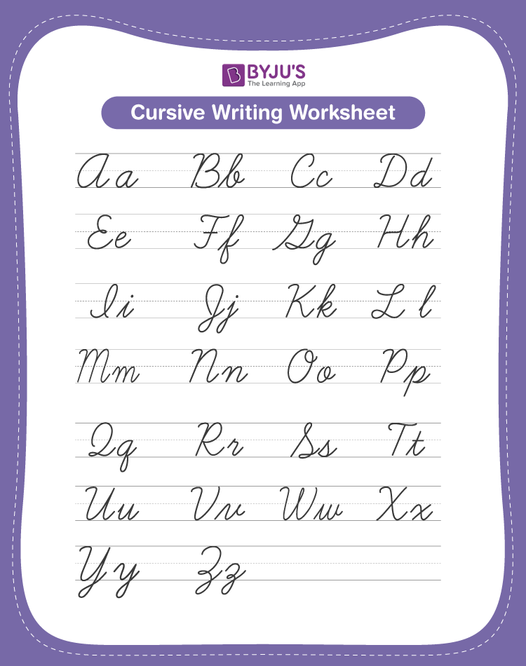 Cursive Letter A To Z Free Cursive Writing A To Z Capital And Small  - Cursive Writing A To Z Capital And Small Letters Worksheets