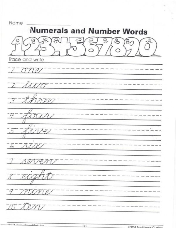 Cursive Numbers Worksheets - Cursive Handwriting Worksheets Numbers 8