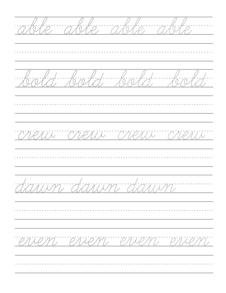 Cursive Practice Printable - Cursive Worksheets Grade 2