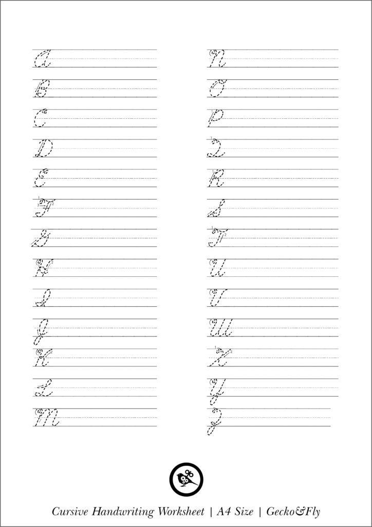 Cursive Printable Sheets - Alphabet Cursive Worksheets Free Printable