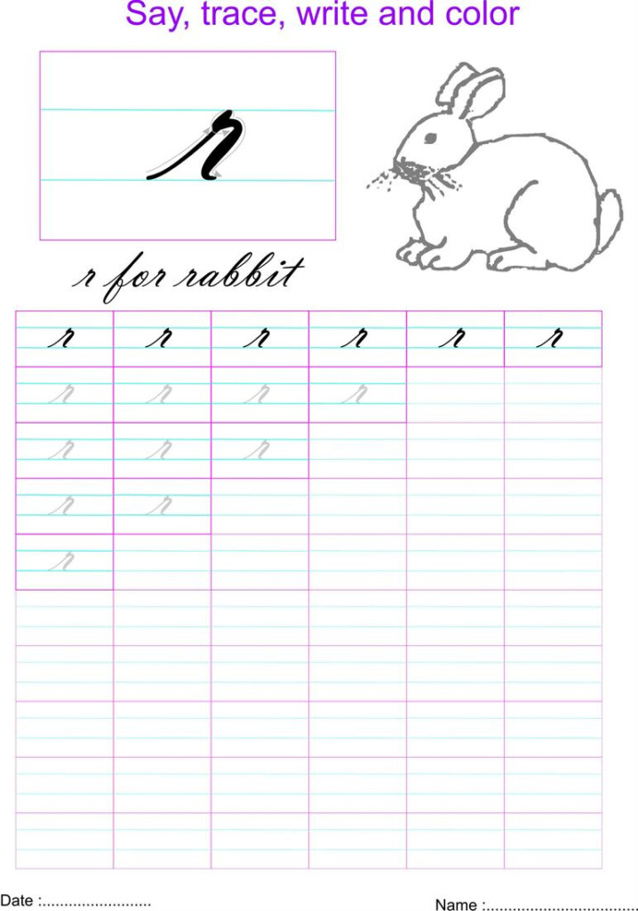 Cursive Small Letter r Worksheet - Cursive Writing Worksheets R