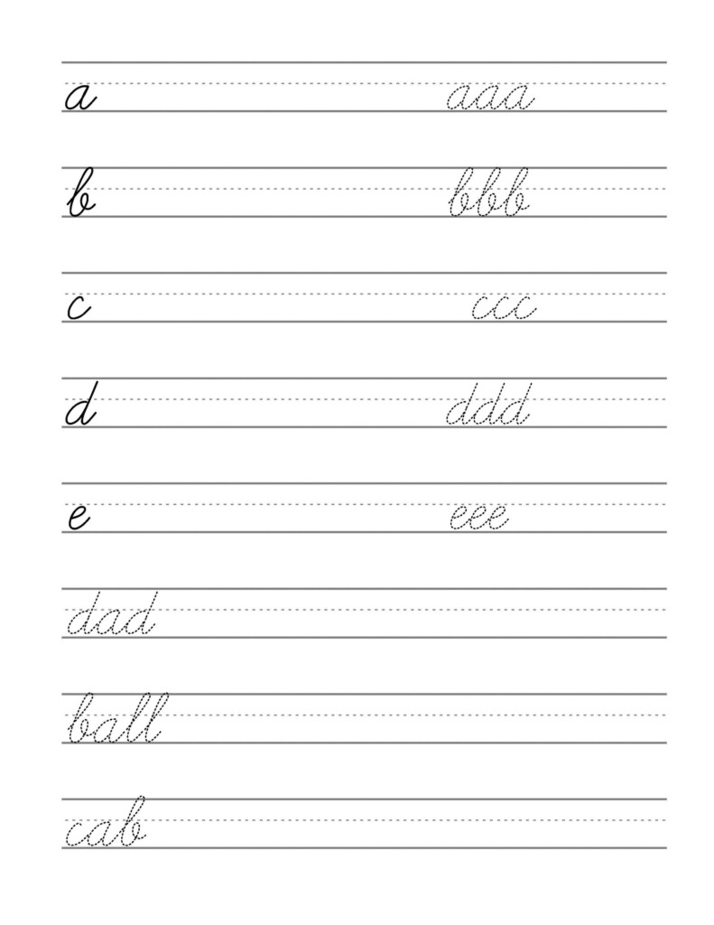 Cursive Template Worksheet - Free Learning Cursive Worksheets