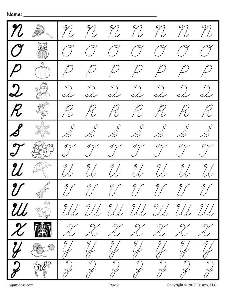 Cursive Uppercase Alphabet Worksheet AlphabetWorksheetsFree - Free Printable Uppercase Cursive Worksheets