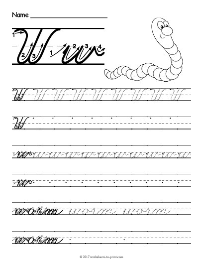 Cursive W Worksheet - Cursive Letter W Worksheet