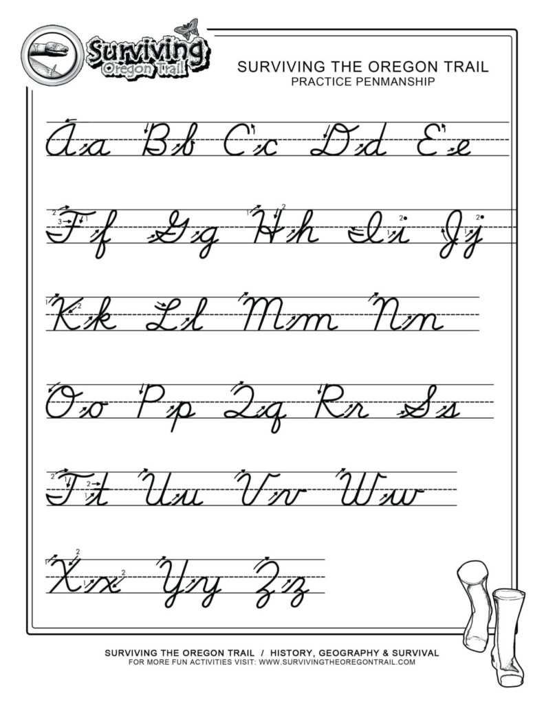 Cursive Worksheets Az Download Printable Cursive Alphabet Free  - Cursive Tracing Worksheets From A-Z