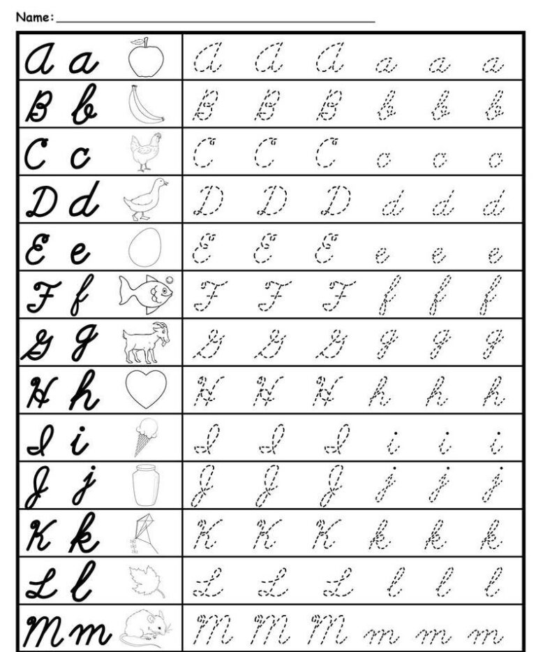 Cursive Writing Practice Sheets Printable - Cursive Worksheets Abc