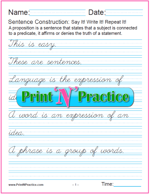 Cursive Writing Sentences Tracing Worksheets Pdf Free Printable Worksheet - Sentence Cursive Tracing Worksheets Pdf